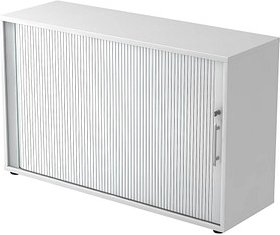 HAMMERBACHER Rollladenschrank weiß, silber 1 Fachboden 120,0 x 40,0 x 74,8 cm
