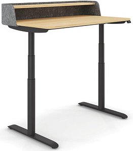 sedus desk home elektrisch höhenverstellbarer Schreibtisch eiche rechteckig, T-Fuß-Gestell schwarz 120,0 x 70,0 cm