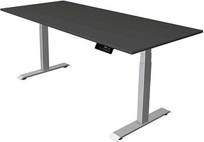 Kerkmann Move 1 stable elektrisch höhenverstellbarer Schreibtisch anthrazit rechteckig, T-Fuß-Gestell silber 180,0 x 80,...