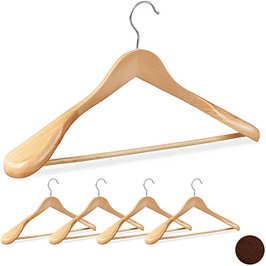 relaxdays Kleiderbügel braun, 5 St.