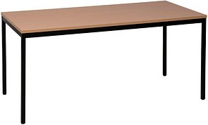 Gürkan Mehrzwecktisch buche rechteckig, Vierkantrohr schwarz, 160,0 x 80,0 x 75,0 cm