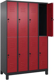 CP Spind Classic Plus rubinrot, schwarzgrau 080310-40 S10123, 8 Schließfächer 120,0 x 50,0 x 195,0 cm