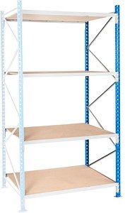 Manorga Anbau-Schwerlastregal EPSIVOL ZR2512604F4S himmelblau, braun 125,0 x 60,0 x 250,0 cm