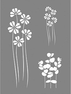Rayher Dekor-Schablone Flower Mix grau