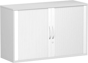 geramöbel Flex Rollladenschrank lichtgrau, silber 1 Fachboden 120,0 x 42,5 x 72,0 cm