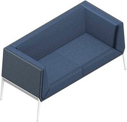 Thumbnail - Quadrifoglio 2-Sitzer Sofa Accord blau, grau weiß Stoff 156,0 x 68,0 x 76,0 cm, 1 St.