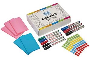 PLAYROOM Moderationszubehör Workshop 3x Whiteboard-/Flipchartmarker, 5x Permanentmarker, 3x Set Haftnotizen, 2x Bogen Wa...