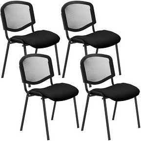 4 Nowy Styl Besucherstühle Iso Ergo Mesh schwarz Stoff