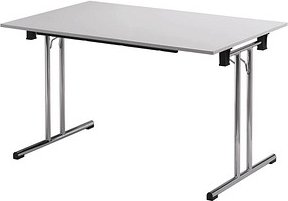 Thumbnail - SODEMATUB Mehrzwecktisch lichtgrau rechteckig, Rundrohr chrom, 140,0 x 70,0 x 74,0 cm