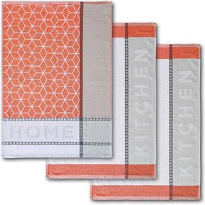 Dyckhoff Geschirrtücher Home & Kitchen koralle 50,0 x 70,0 cm, 3 St.
