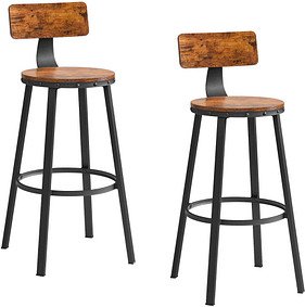 VASAGLE Barhocker LBC026B01V2 braun, 2 St.
