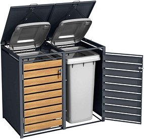 phoenix GB2213AWK Mülltonnenbox anthrazit, eiche, 1 St.