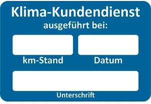 EICHNER Aufkleber Klima-Kundendienst ausgeführt bei, blau/weiß, 250 St.