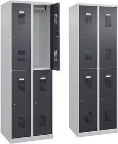 CP Spinde Basic Plus anthrazitgrau, lichtgrau 088355-20 S10004, 4 Schließfächer 60,0 x 50,0 x 185,0 cm