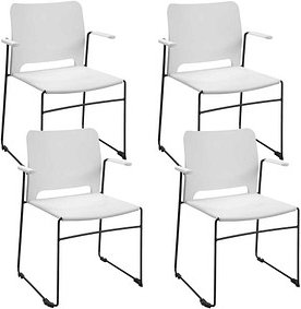 4 Topstar Besucherstühle Visit Lite RE10AWW weiß Kunststoff