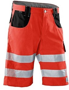 Thumbnail - KÜBLER® unisex Warnschutzhose kurz REFLECTIQ rot, schwarz Größe 48