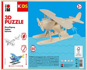 Marabu KiDS Wasserflugzeug 3D-Puzzle, 28 (bemalbar) Teile
