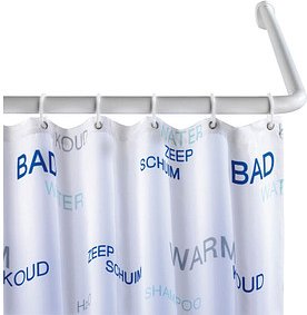 WENKO Metall Duschvorhangstange L-Form