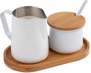 Thumbnail - APS Milch- und Zucker-Set Miluro weiß/braun, 1 St.