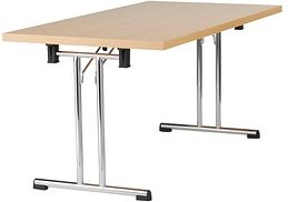 HAMMERBACHER Mehrzwecktisch buche rechteckig, Rundrohr chrom, 160,0 x 80,0 x 73,5 cm