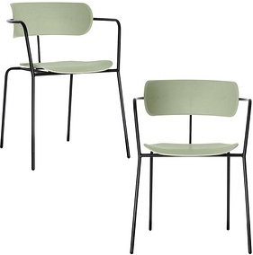 Thumbnail - meet powered by PAPERFLOW Besucherstühle BISTRO CHBISX2.01.08 grün Kunststoff, 2 St.