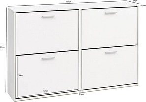 Thumbnail - WOHNLING Schuhschrank, WL5.829 weiß 4 Fachböden 120,0 x 24,0 x 81,0 cm