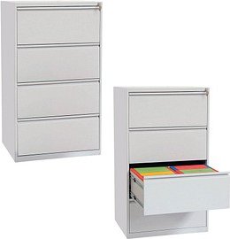 Gürkan Hängeregistraturschrank lichtgrau 4 Schubladen 76,0 x 62,0 x 132,0 cm