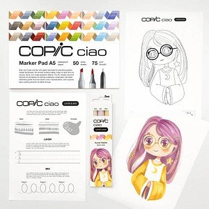 COPIC® Ciao Sunset Palette Starter Layoutmarker-Set farbsortiert 1,0 + 6,0 mm, 1 Set