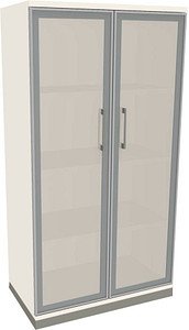 fm Aktenschrank Oldenburg, 4260672331871 weiß, Acrylglas satiniert 3 Fachböden 80,0 x 44,2 x 151,7 cm