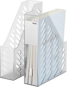 2 HAN Stehsammler Klassik brillant 1602-69 grau-transparent Kunststoff, DIN A4