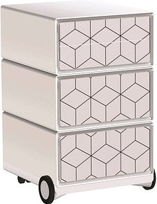 PAPERFLOW easyBox Black & White Rollcontainer weiß, schwarz 4 Auszüge 39,0 x 43,6 x 64,2 cm