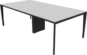 Quadrifoglio Konferenztisch X5 lichtgrau rechteckig, 4-Fuß-Gestell grau, 240,0 x 120,0 x 75,0 cm