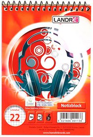 Thumbnail - LANDRÉ® Notizblock DIN A6 kariert Lineatur 22, 1 St.