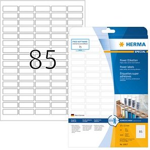Thumbnail - 2.125 HERMA Power-Etiketten 10917 weiß 37,0 x 13,0 mm