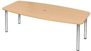 HAMMERBACHER Konferenztisch KT22C buche Tonnenform, Rundrohr chrom, 220,0 x 83,0/103,0 x 72,0 - 74,0 cm