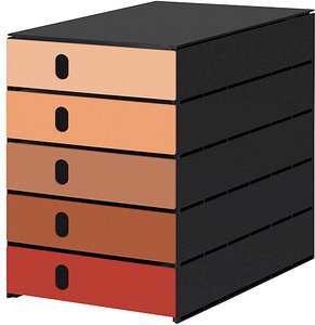 Thumbnail - styro Schubladenbox styroval pro Emotions Herbst orange, braun, rot 14-8000.HE, DIN A4 mit 5 Schubladen