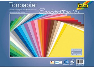 folia Tonpapier Sonderedition 25 farbsortiert 130 g/qm 25 Bogen