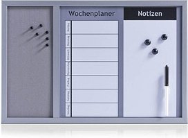 Zeller Whiteboard-Pinnwand 60,0 x 40,0 cm Kork grau