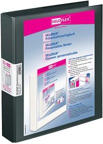 VELOFLEX VELODUR® Präsentationsringbücher 2-Ringe schwarz 4,6 cm DIN A4, 10 St.