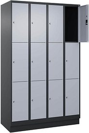 CP Schließfachschrank Classic PLUS schwarzgrau, weißaluminium 080020-403 S10036, 12 Schließfächer 120,0 x 50,0 x 195,0 c...