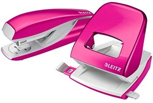 AKTION: LEITZ Locher und Heftgeräte Set WOW 5095 pink-metallic mit Prämie nach Registrierung