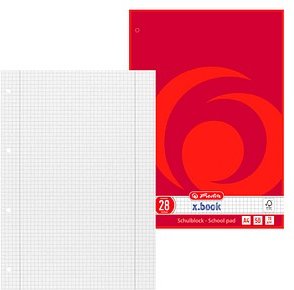 Thumbnail - herlitz Schulheft x.book Lineatur 28 kariert DIN A4 mit Randlinie (innen), 50 Blatt, 1 St.