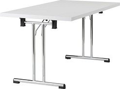 HAMMERBACHER Mehrzwecktisch weiß rechteckig, Rundrohr chrom, 138,0 x 69,0 x 73,5 cm