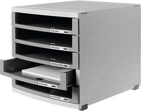 HAN Schubladenbox Contur dunkelgrau 1505-0-19, DIN B4 mit 5 Schubladen, 1 St.