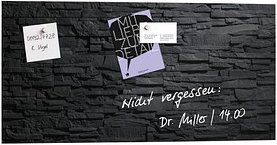 SIGEL Glas-Magnettafel artverum® 91,0 x 46,0 cm Design Schiefer-Stone