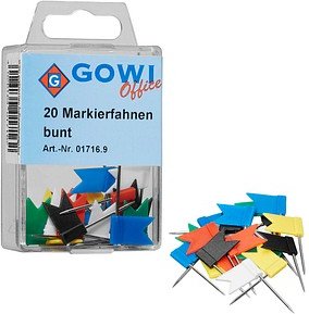 Gowi Markierungsfahnen farbsortiert, 20 St.