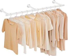 SONGMICS Wandgarderobe weiß Metall 170,0 x 7,0 cm