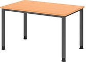 Thumbnail - HAMMERBACHER HS12 höhenverstellbarer Schreibtisch buche rechteckig, 4-Fuß-Gestell grau 120,0 x 80,0 cm