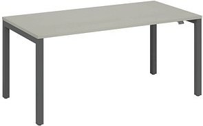 fm Catro Schreibtisch lichtgrau, anthrazit metallic rechteckig, 4-Fuß-Gestell grau 140,0 x 80,0 cm