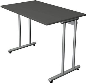 Thumbnail - Kerkmann Smart office Schreibtisch anthrazit rechteckig, C-Fuß-Gestell silber 100,0 x 60,0 cm